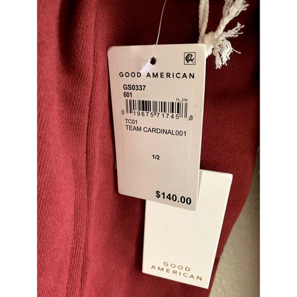 Good American Sueded Fleece 100% Cotton Shacket in Team Cardinal S/M NWT - Picture 7 of 11